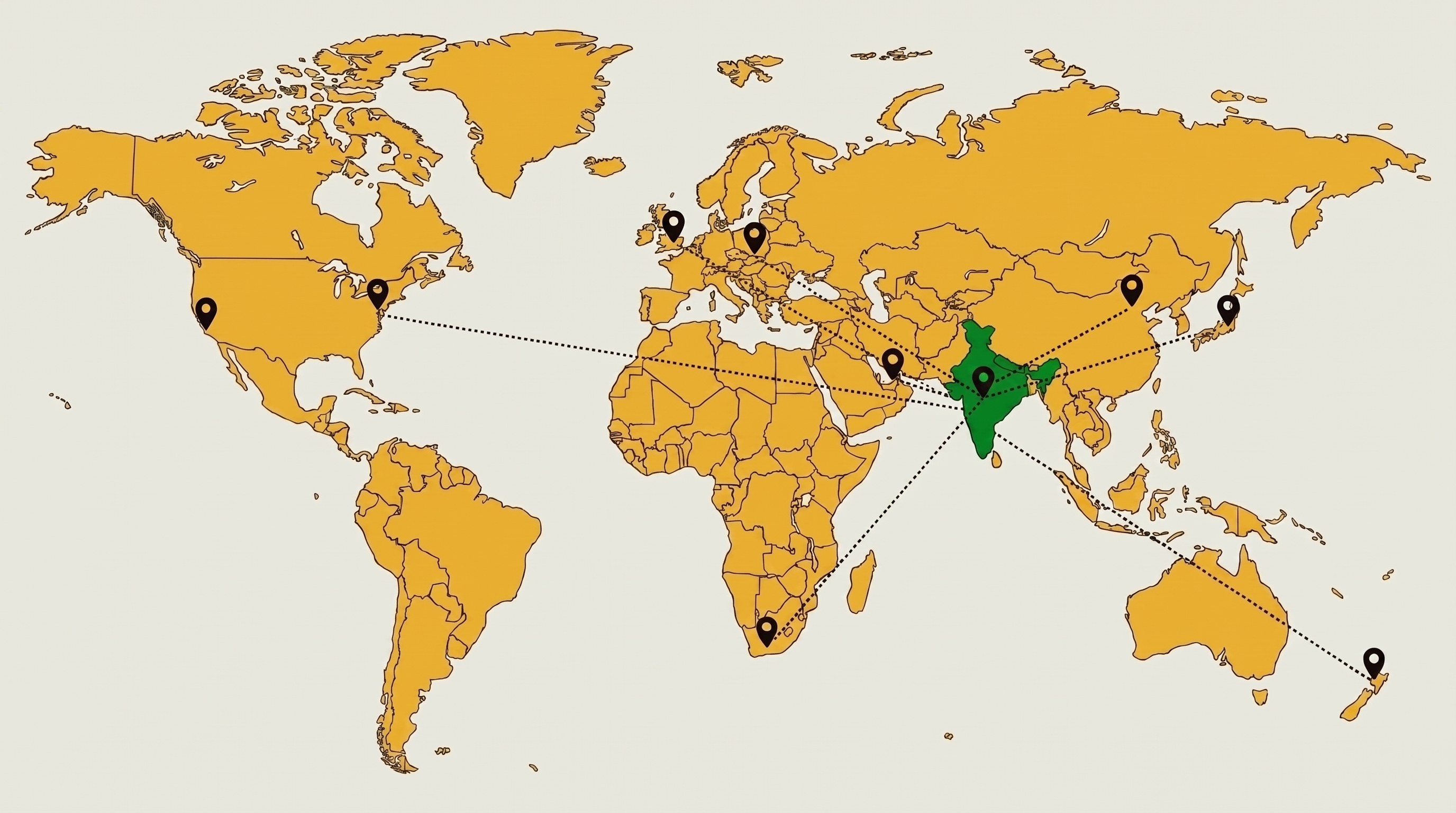 Auromous international logistics network map